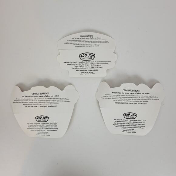 3pcs Ron Jon Surf Shop Decal Stickers "OOAK & World Famous" Cocoa Beach Florida - Picture 5 of 9